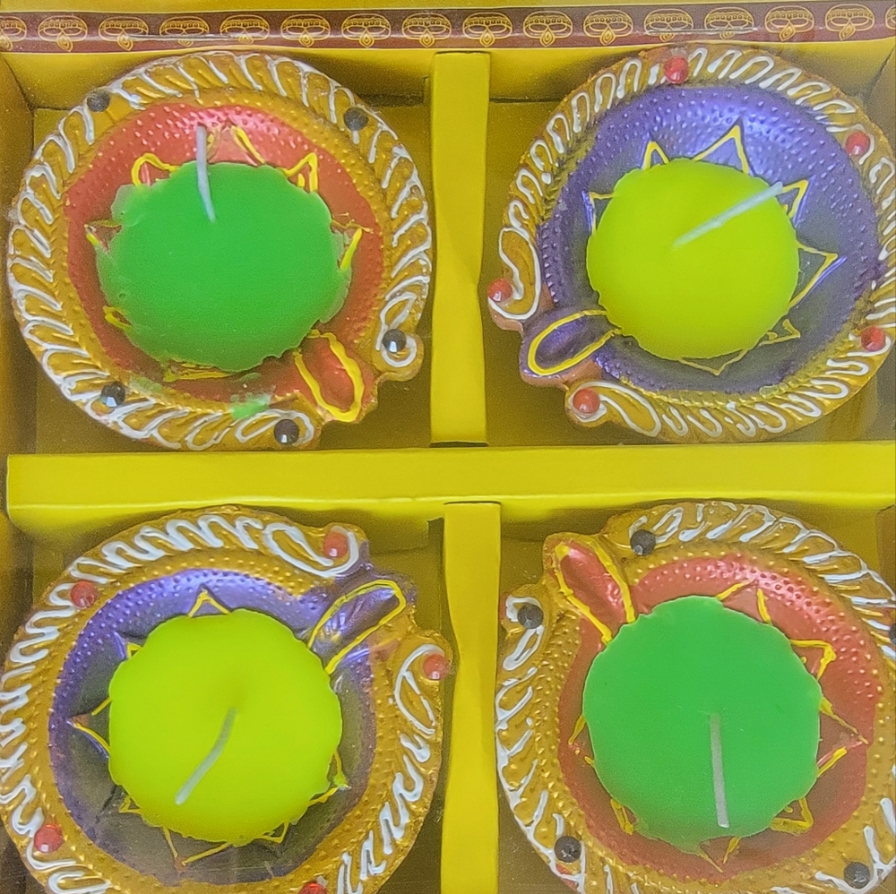 4 pack Diya Diwali Dia candel set. New - Picture 2 of 4